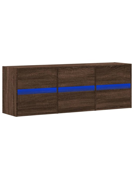 Nástěnná tv skříňka s led osvětlením hnědý dub 130 x 31 x 45 cm
