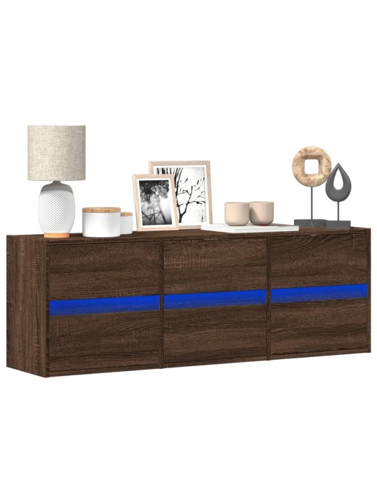 Nástěnná tv skříňka s led osvětlením hnědý dub 130 x 31 x 45 cm