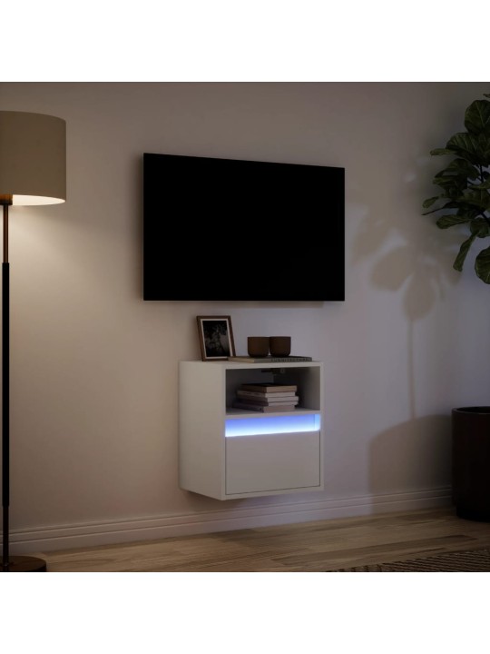 Nástěnná TV skříňka s LED osvětlením bílá 41 x 31 x 45 cm