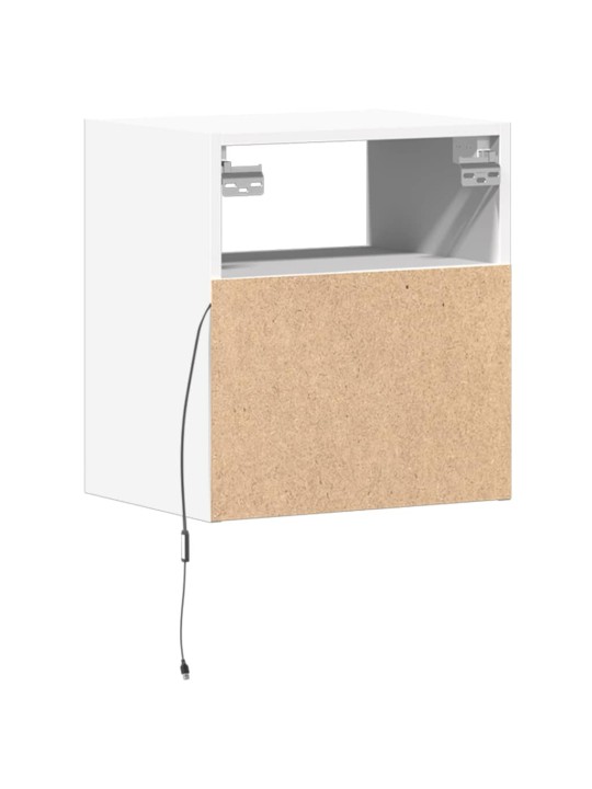 Nástěnná TV skříňka s LED osvětlením bílá 41 x 31 x 45 cm