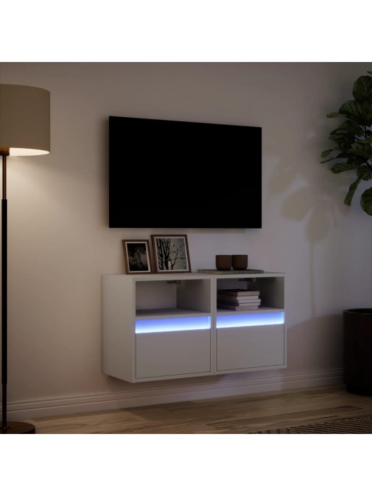Nástěnné TV skříňky s LED osvětlením 2 ks bílé 41 x 31 x 45 cm