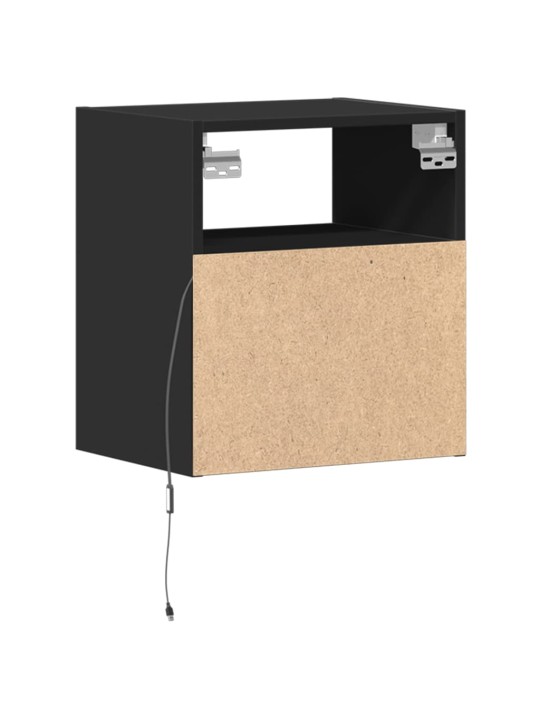 Nástěnná TV skříňka s LED osvětlením černá 41 x 31 x 45 cm