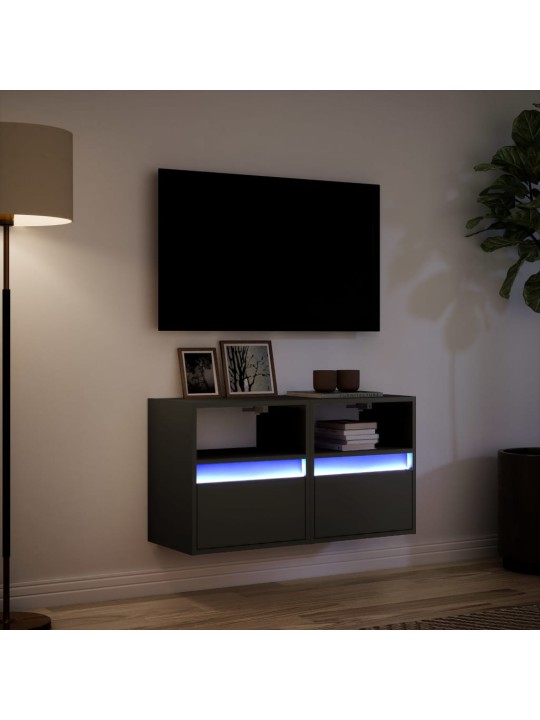 Nástěnné TV skříňky s LED osvětlením 2 ks černé 41 x 31 x 45 cm
