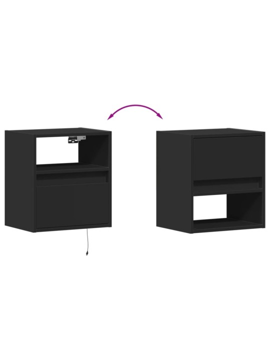 Nástěnné TV skříňky s LED osvětlením 2 ks černé 41 x 31 x 45 cm