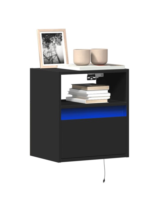 Nástěnné TV skříňky s LED osvětlením 2 ks černé 41 x 31 x 45 cm