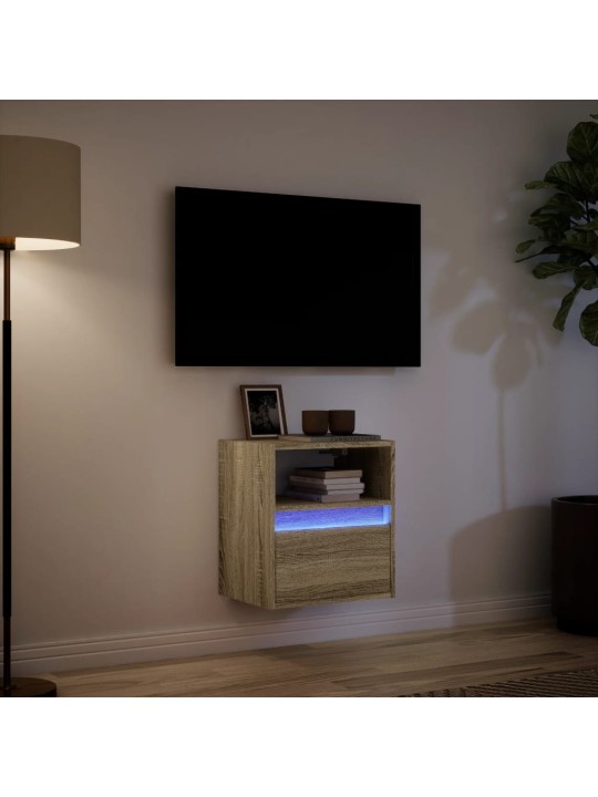 Nástěnná TV skříňka s LED osvětlením dub sonoma 41 x 31 x 45 cm