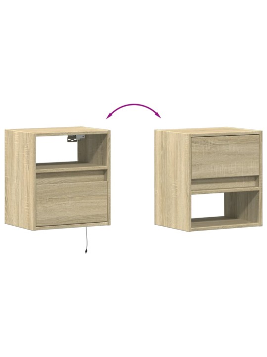 Nástěnná TV skříňka s LED osvětlením dub sonoma 41 x 31 x 45 cm