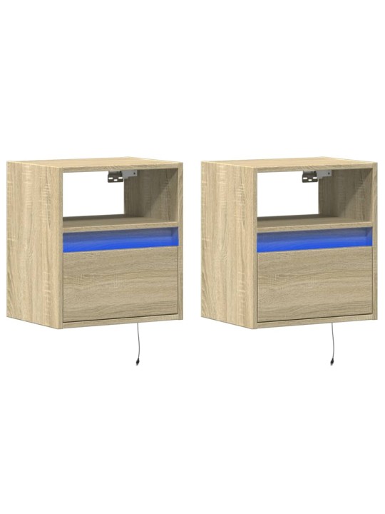 Nástěnné TV skříňky s LED osvětlením 2 ks dub sonoma 41x31x45cm