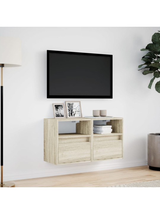 Nástěnné TV skříňky s LED osvětlením 2 ks dub sonoma 41x31x45cm
