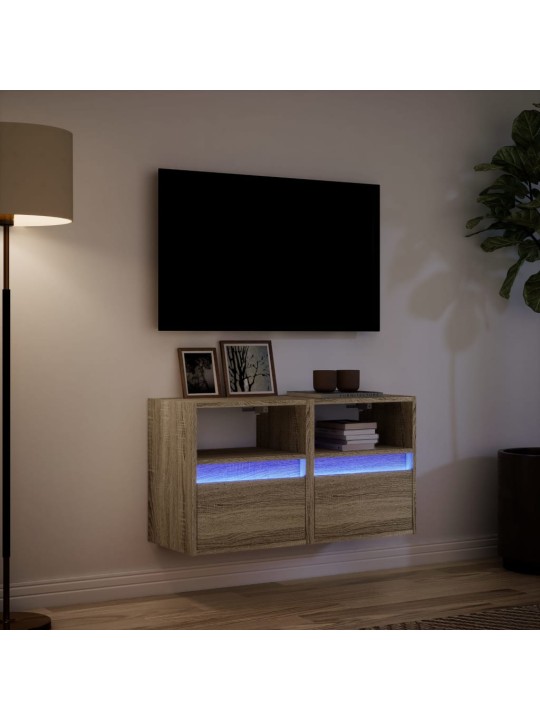 Nástěnné TV skříňky s LED osvětlením 2 ks dub sonoma 41x31x45cm