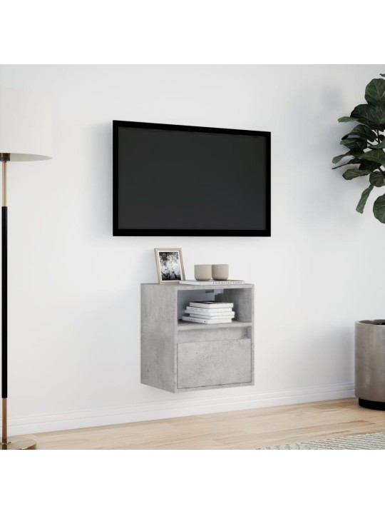 Nástěnná TV skříňka s LED osvětlením betonově šedá 41x31x45 cm
