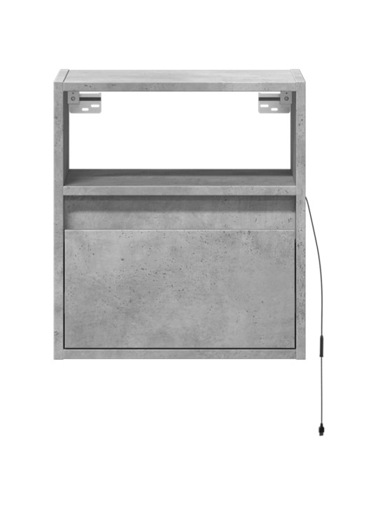 Nástěnná TV skříňka s LED osvětlením betonově šedá 41x31x45 cm