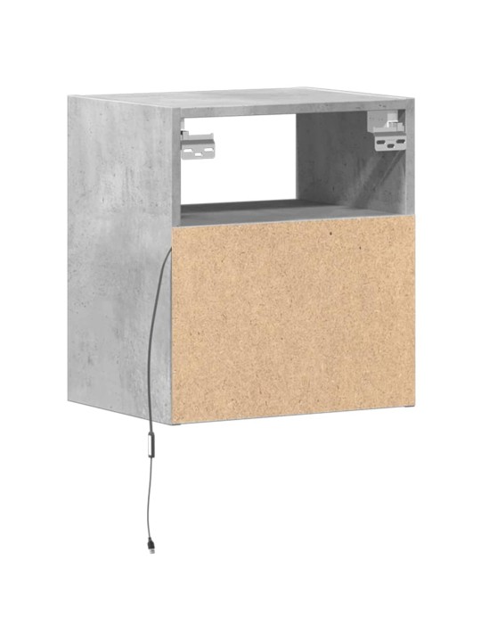 Nástěnná TV skříňka s LED osvětlením betonově šedá 41x31x45 cm