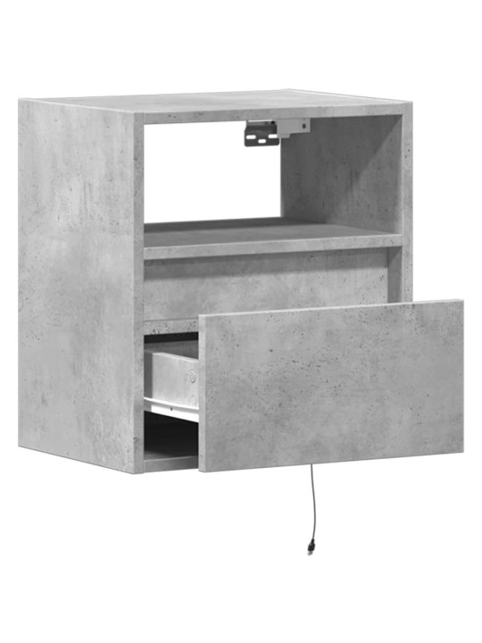 Nástěnná TV skříňka s LED osvětlením betonově šedá 41x31x45 cm