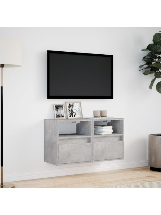 Nástěnné TV skříňky s LED 2 ks betonově šedé 41 x 31 x 45 cm