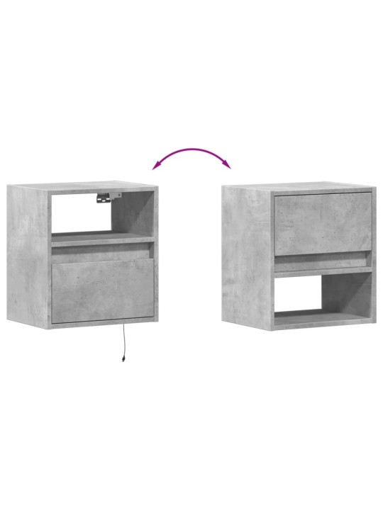 Nástěnné TV skříňky s LED 2 ks betonově šedé 41 x 31 x 45 cm