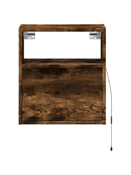 Nástěnná tv skříňka s led osvětlením kouřový dub 41x31x45 cm