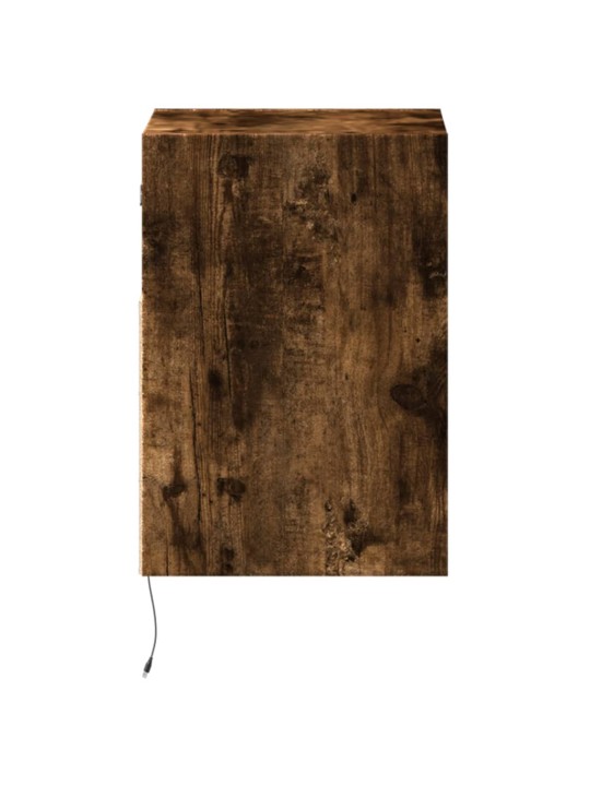 Nástěnná tv skříňka s led osvětlením kouřový dub 41x31x45 cm