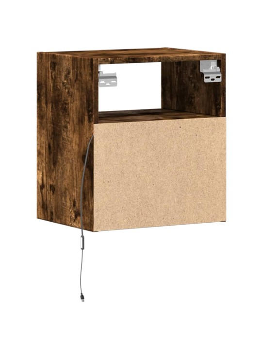 Nástěnná tv skříňka s led osvětlením kouřový dub 41x31x45 cm