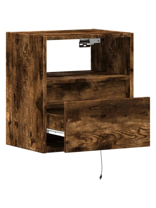 Nástěnná tv skříňka s led osvětlením kouřový dub 41x31x45 cm