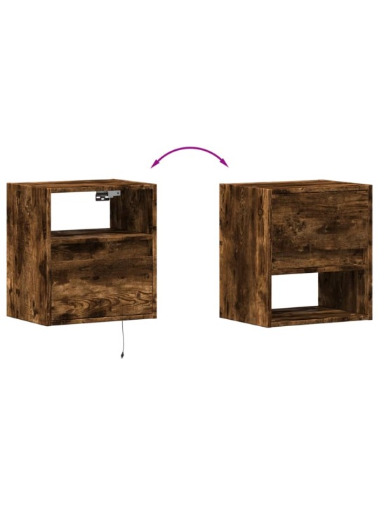 Nástěnná tv skříňka s led osvětlením kouřový dub 41x31x45 cm
