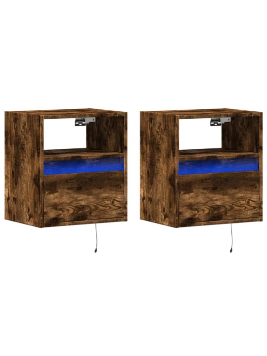 Nástěnné tv skříňky s led 2 ks kouřový dub 41 x 31 x 45 cm