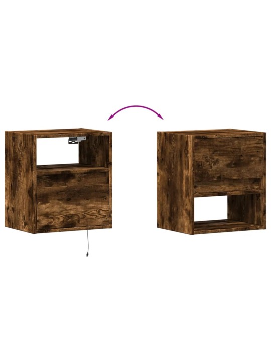 Nástěnné tv skříňky s led 2 ks kouřový dub 41 x 31 x 45 cm