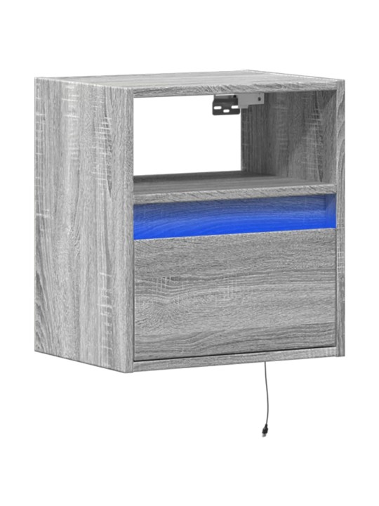 Nástěnná tv skříňka s led osvětlením šedá sonoma 41x31x45 cm