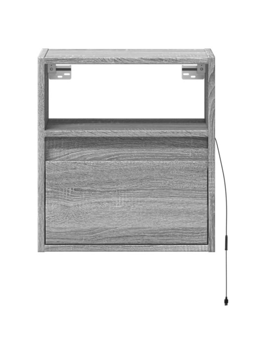 Nástěnná tv skříňka s led osvětlením šedá sonoma 41x31x45 cm