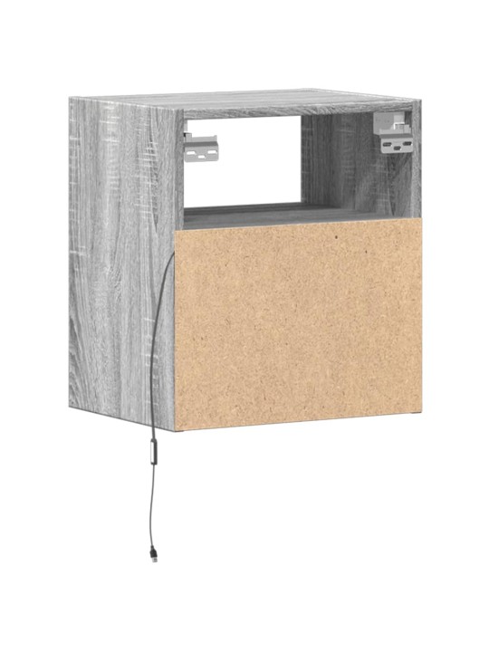 Nástěnná tv skříňka s led osvětlením šedá sonoma 41x31x45 cm