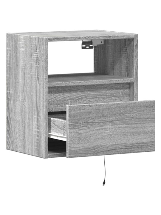 Nástěnná tv skříňka s led osvětlením šedá sonoma 41x31x45 cm