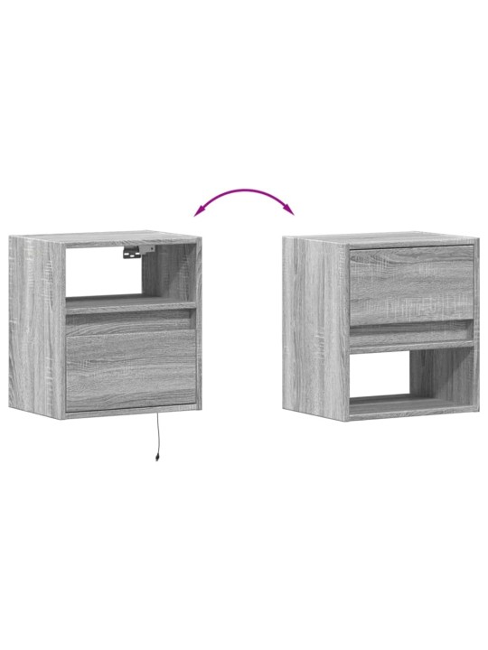 Nástěnná tv skříňka s led osvětlením šedá sonoma 41x31x45 cm