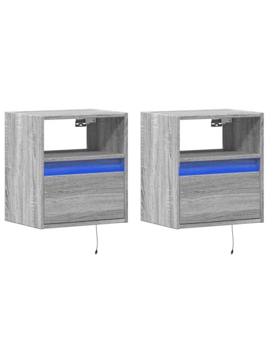 Nástěnné tv skříňky s led 2 ks šedé sonoma 41 x 31 x 45 cm