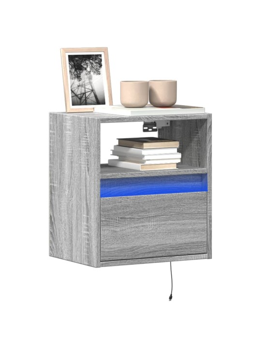 Nástěnné tv skříňky s led 2 ks šedé sonoma 41 x 31 x 45 cm