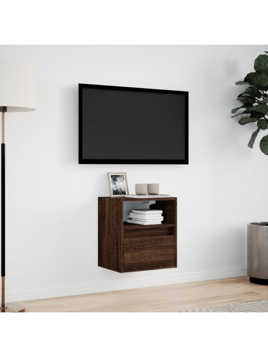 Nástěnná tv skříňka s led osvětlením hnědý dub 41 x 31 x 45 cm