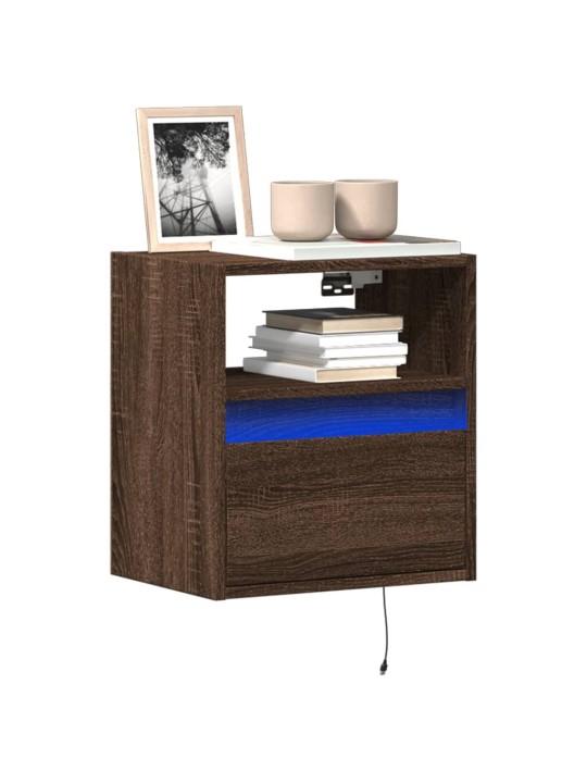 Nástěnná tv skříňka s led osvětlením hnědý dub 41 x 31 x 45 cm