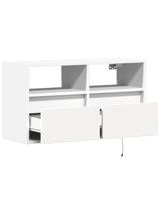 Nástěnná TV skříňka s LED osvětlením bílá 80 x 31 x 45 cm