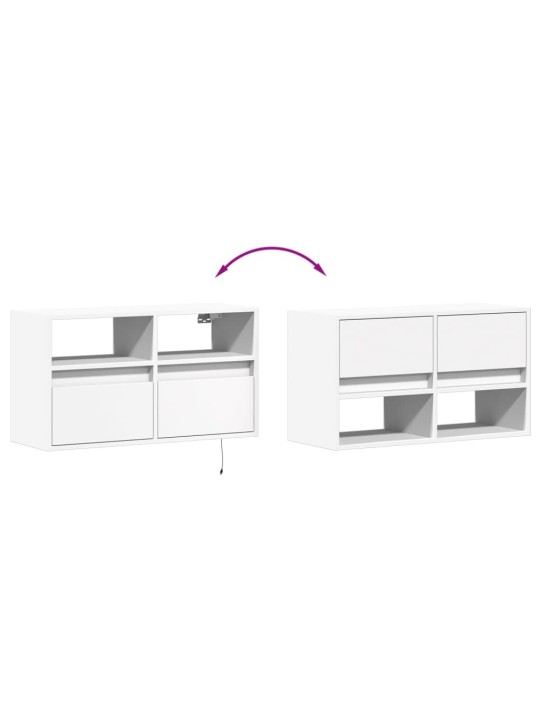 Nástěnná TV skříňka s LED osvětlením bílá 80 x 31 x 45 cm