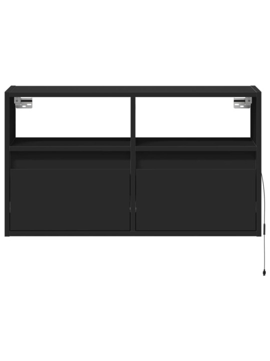 Nástěnná TV skříňka s LED osvětlením černá 80 x 31 x 45 cm