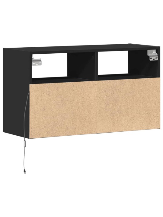 Nástěnná TV skříňka s LED osvětlením černá 80 x 31 x 45 cm
