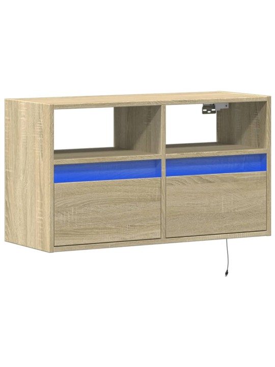 Nástěnná TV skříňka s LED osvětlením dub sonoma 80 x 31 x 45 cm