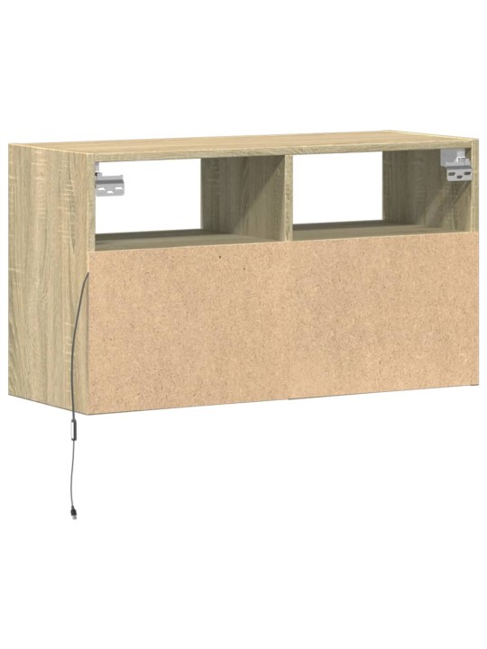 Nástěnná TV skříňka s LED osvětlením dub sonoma 80 x 31 x 45 cm