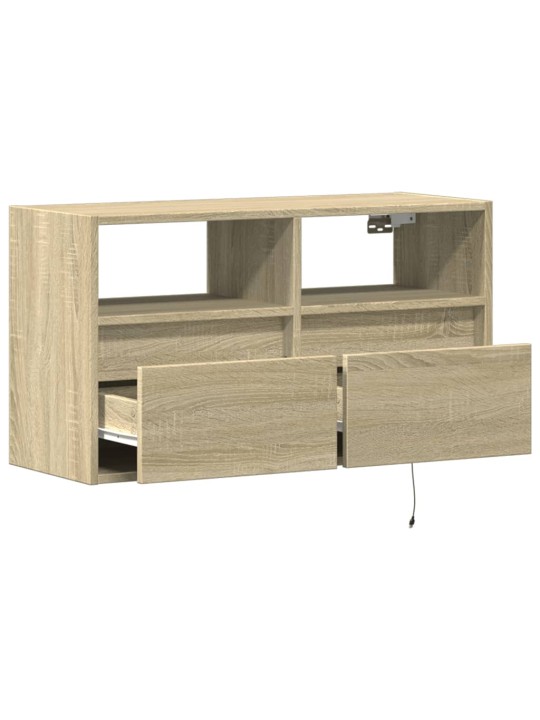 Nástěnná TV skříňka s LED osvětlením dub sonoma 80 x 31 x 45 cm