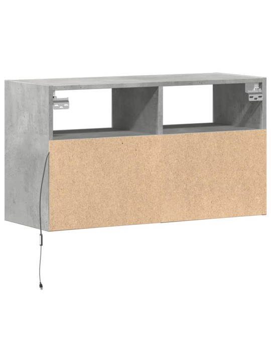 Nástěnná TV skříňka s LED osvětlením betonově šedá 80x31x45 cm