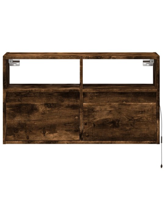 Nástěnná tv skříňka s led osvětlením kouřový dub 80x31x45 cm