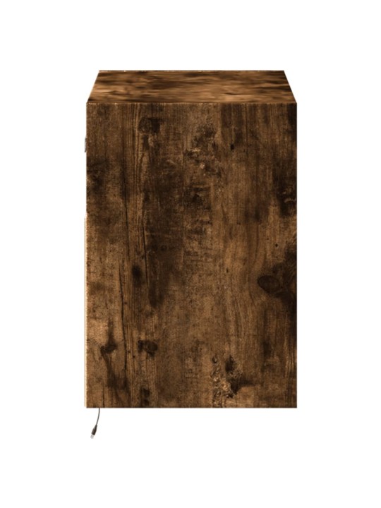 Nástěnná tv skříňka s led osvětlením kouřový dub 80x31x45 cm
