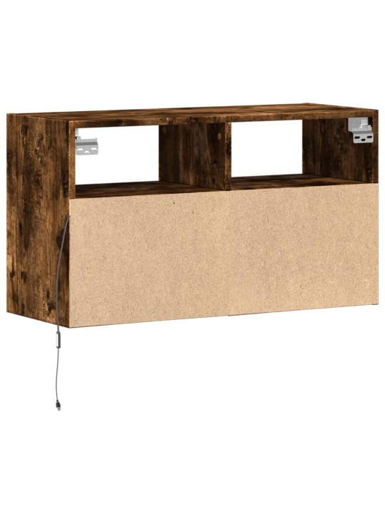 Nástěnná tv skříňka s led osvětlením kouřový dub 80x31x45 cm