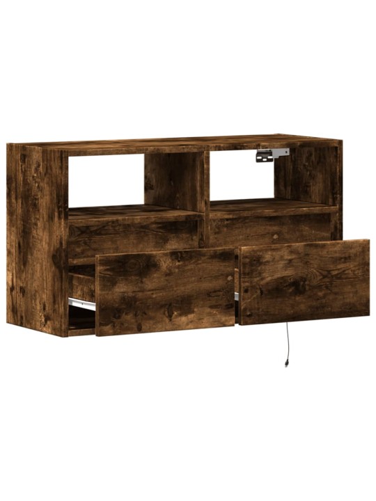 Nástěnná tv skříňka s led osvětlením kouřový dub 80x31x45 cm