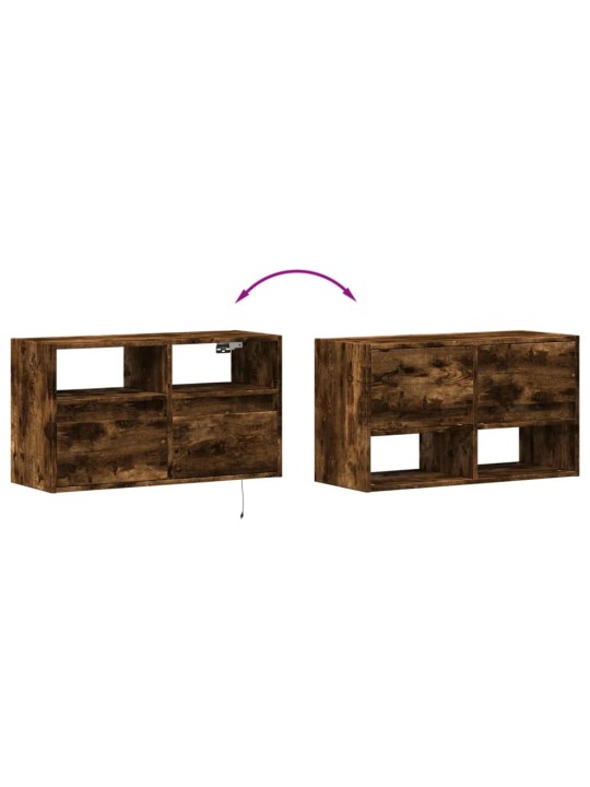 Nástěnná tv skříňka s led osvětlením kouřový dub 80x31x45 cm