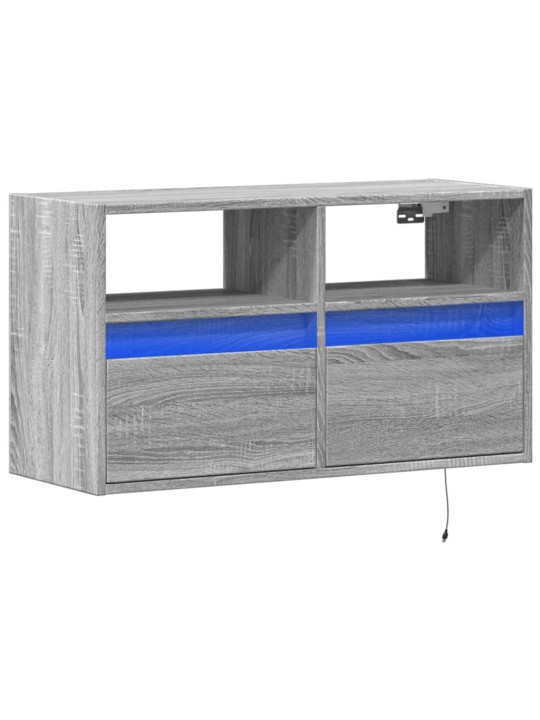 Nástěnná tv skříňka s led osvětlením šedá sonoma 80x31x45 cm